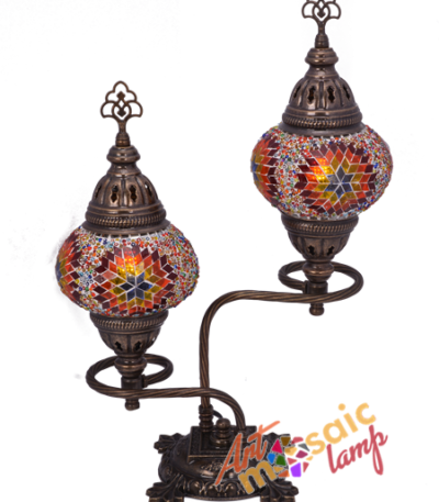 Double Glass Mosaic Table Lamp 13226