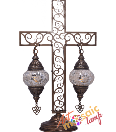 Cross Double Glass Mosaic Lamp 10322