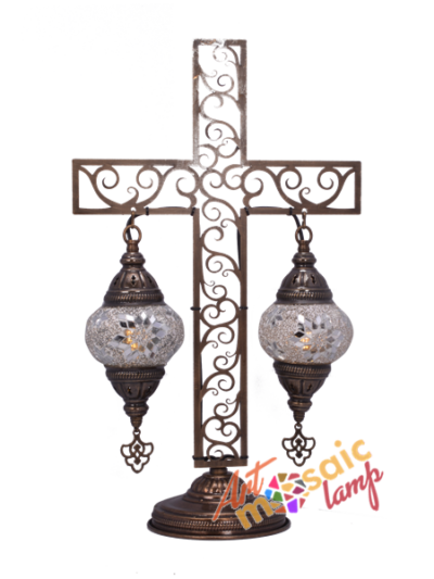 Cross Double Glass Mosaic Lamp 10322