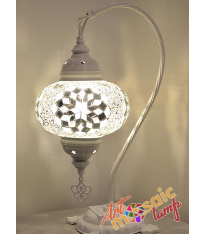 Silver Camel Neck Mosaic Lamp 17303-W